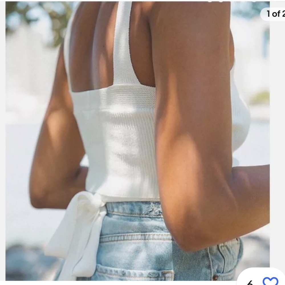 Urban Outfitters white crop top tie back